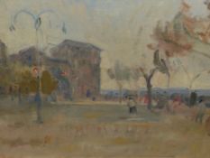 EARLY 20th.C. BRITISH SCHOOL. A VIEW OF TOLEDO, OIL ON CANVAS BOARD. 31 x 40cms.