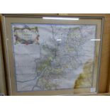 TWO ANTIQUE HAND COLOURED MAPS BY ROBERT MORDEN, SOMERSETSHIRE AND GLOCESTERSHIRE. 35.5.x 42cms.