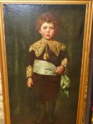 HARRY BALDRY. (1866-1890) THE PAGE BOY, SIGNED AND DATED 1887, OIL ON CANVAS. 124 x 67cms.