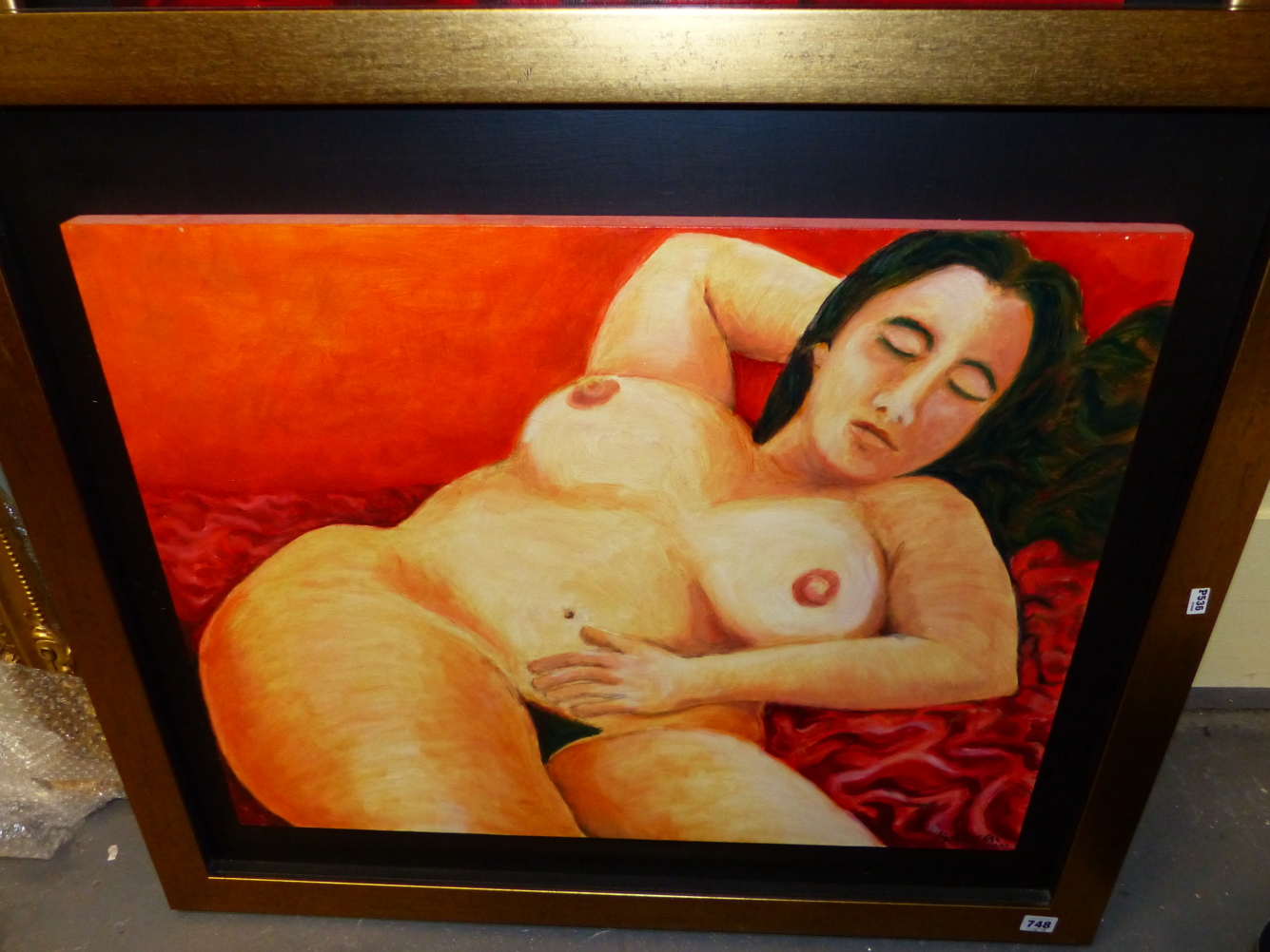 ISAACSON. 20th/21st.C. ARR. RECLINING NUDE, SIGNED AND DATED 2000, OIL ON BOARD. 55 x 71cms. - Image 9 of 12