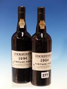 PORT. COCKBURN'S 1994 VINTAGE, 2 x BOTTLES. (2)