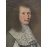 OLD MASTER SCHOOL, POSSIBLY FRENCH. PORTRAIT OF A NOBLEMAN WEARING AN ELABORATE LACE COLLAR, OIL