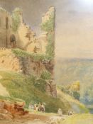 N.CHEVALIER. 19th.C. A RIVERSIDE TOWN SIGNED AND DATED 1892, WATERCOLOUR. 25 x 34.5cms TOGETHER WITH