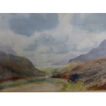 WILLIAM DEAS. (1876-1959) GLEN DOCHARTY, LOCH MAREE, SIGNED WATERCOLOUR. 23.5 x 30.5cms TOGETHER