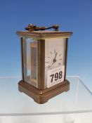 A FRENCH MINIATURE CARRIAGE TIMEPIECE. H 8.5cms