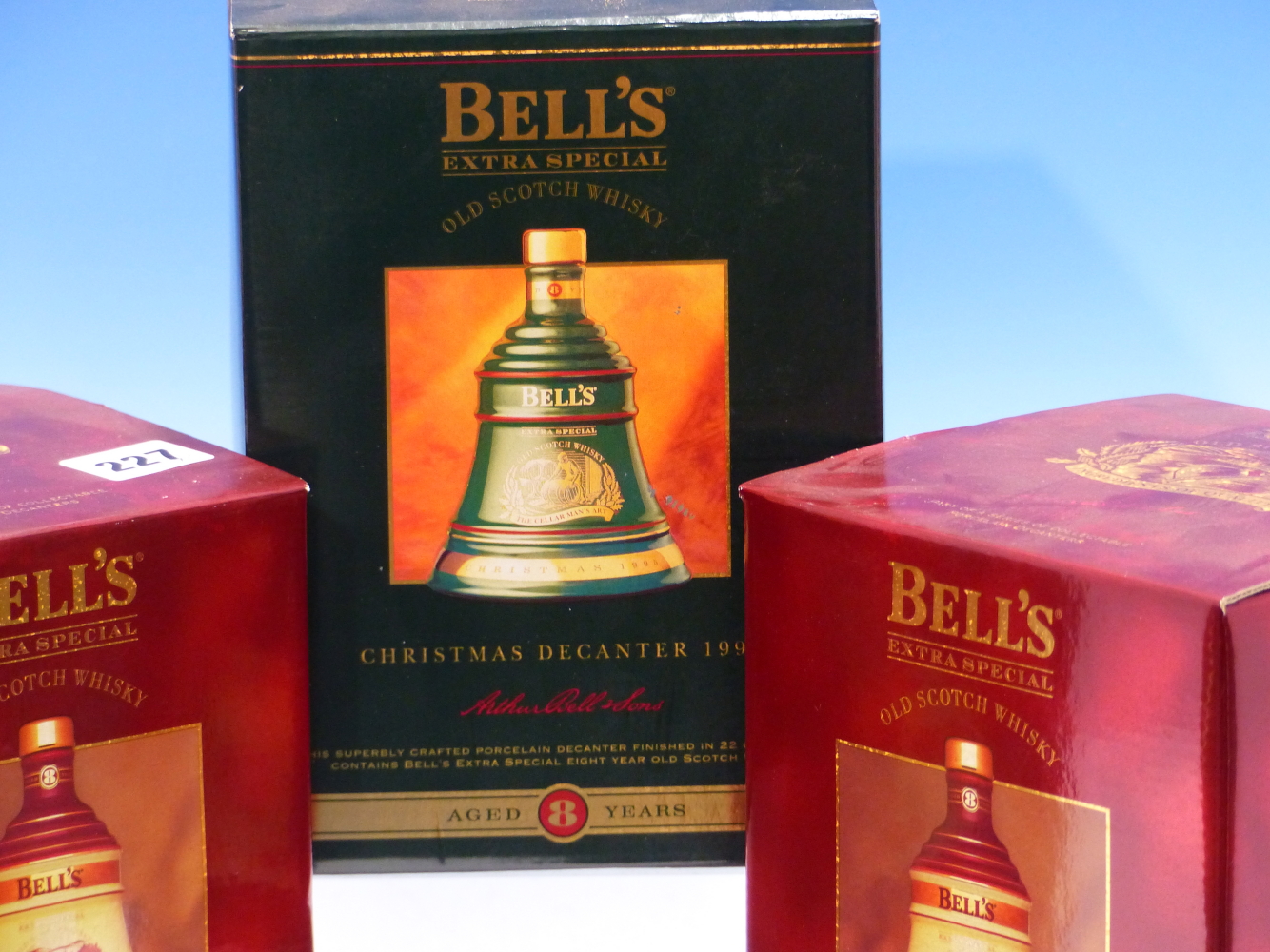 WHISKY. BELLS CHRISTMAS DECANTER 1996 EDITION, 2 x BOTTLES, BOXED TOGETHER WITH 1995, 1 x BOTTLE, - Image 3 of 4