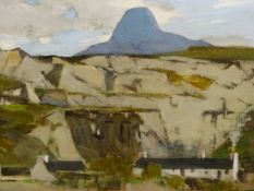 JOHN GUTHRIE SPENCE SMITH. (1880-1951) ARR. BLAVEN, SKYE, SIGNED OIL ON BOARD. 29 x 39cms TOGETHER