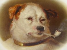AFTER SIR EDWIN LANDSEER. A VINTAGE PRINT ENTITLED LOW LIFE. 52 x 41cms TOGETHER WITH A COMIC
