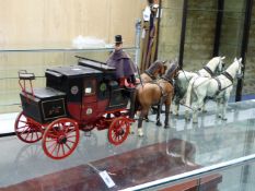 A SCALE MODEL LONDON TO YORK ROYAL MAIL COACH DRAWN BY A PAIR OF DAPPLED AND A PAIR OF BAY HORSES. W