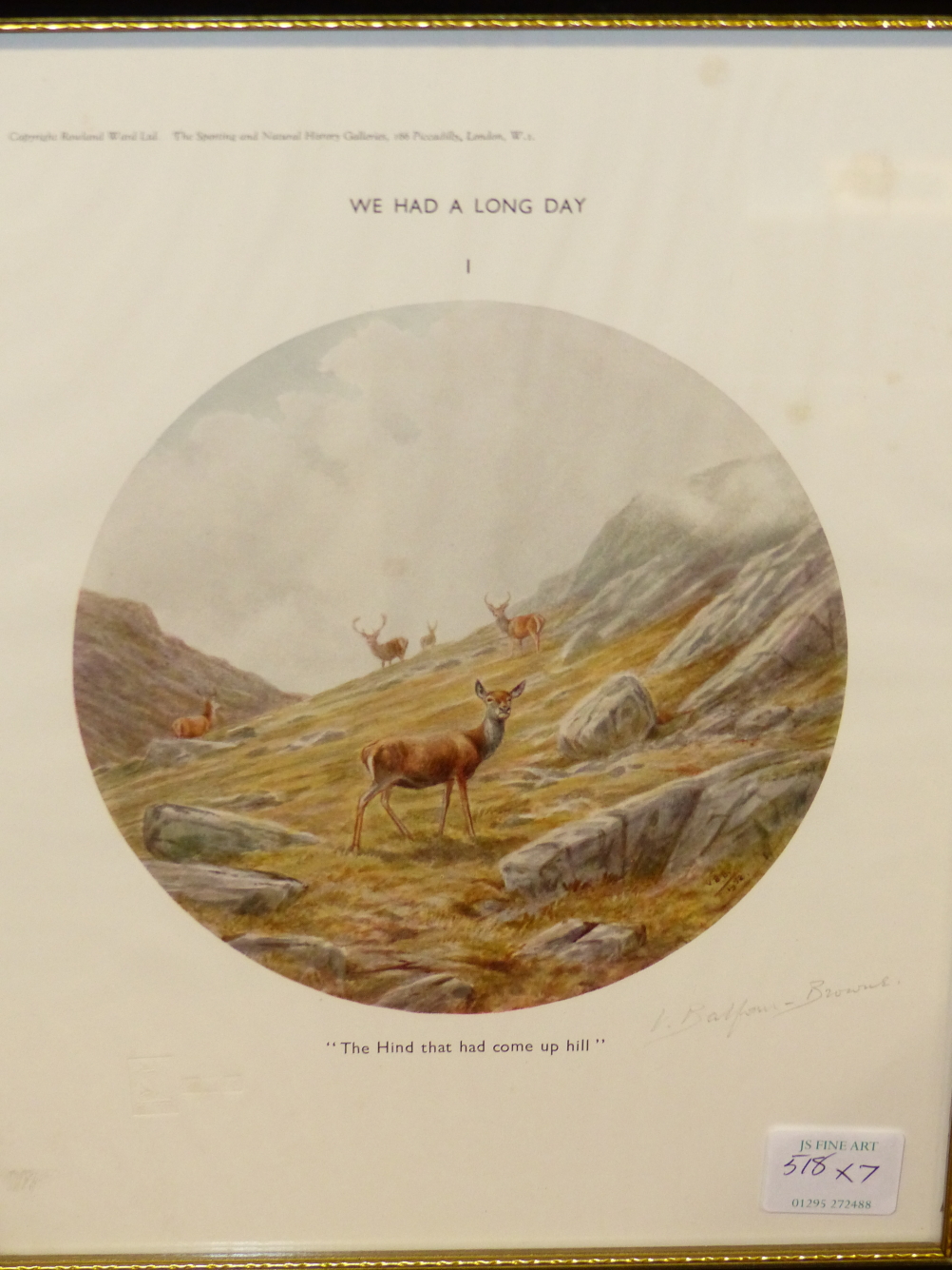 AFTER V.BALFOUR-BROWNIE. (1880-1963) SEVEN COLOUR PRINTS OF DEER IN THE HIGHLANDS, EACH PENCIL - Image 4 of 8