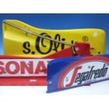 A GROUP OF THREE FORMULA 1 MOTOR RACING CARBON FIBRE FRONT WING SECTIONS, ONE SIGNED RALF-