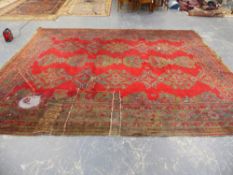 AN TURKISH OUSHAK CARPET 450 x 380cms.