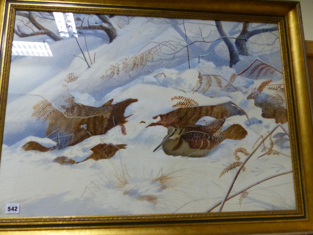 PHILIP RICKMAN. (1891-1982) ARR. WOODCOCKS IN SNOW, SIGNED AND DATED WATERCOLOUR WITH GALLERY - Image 13 of 16