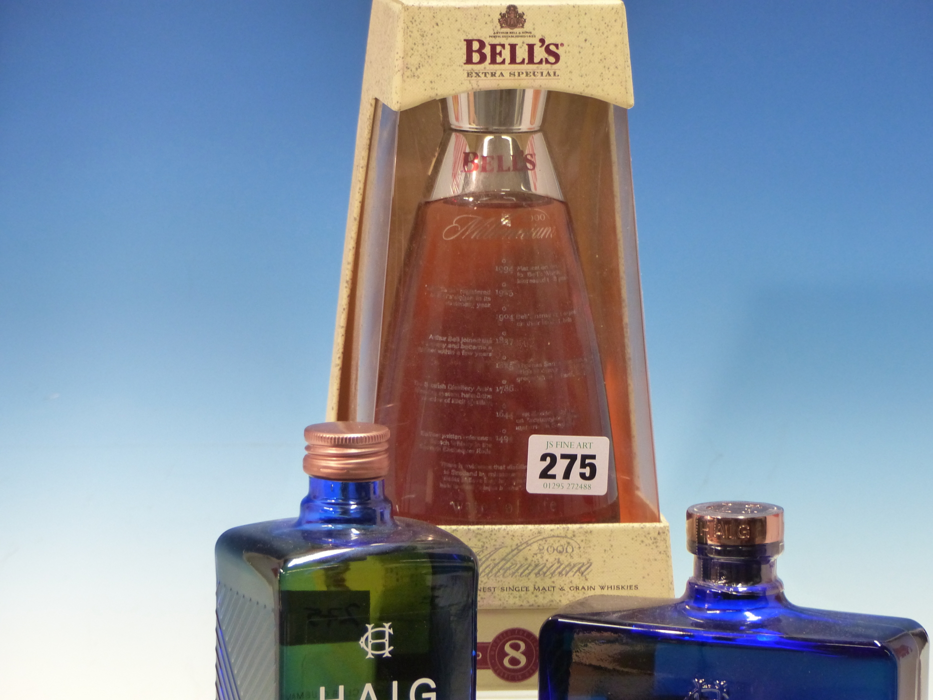 WHISKY. BELLS MILLENIUM EDITION, 1 x BOTTLE TOGETHER WITH HAIG CLUB 2 x BOTTLES. (3) - Image 3 of 3