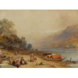 GEORGE DUFFIELD HARDING. (1797-1863) A VIEW ON THE MOSEL, INSCRIBED AND LABELLED VERSO, WATERCOLOUR.