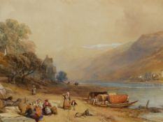 GEORGE DUFFIELD HARDING. (1797-1863) A VIEW ON THE MOSEL, INSCRIBED AND LABELLED VERSO, WATERCOLOUR.