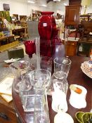 VARIOUS GLASSWARES.