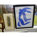A PRINT AFTER MATISSE AND ONE OTHER SIGNED PRINT.