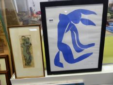A PRINT AFTER MATISSE AND ONE OTHER SIGNED PRINT.