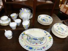 AN ART DECO SHELLEY COFFEE SET AND A MASON'S REGENCY PATTERN DINNER SERVICE.