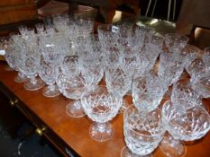 A QTY OF CUT GLASSWARE AND A PLATED TRAY.