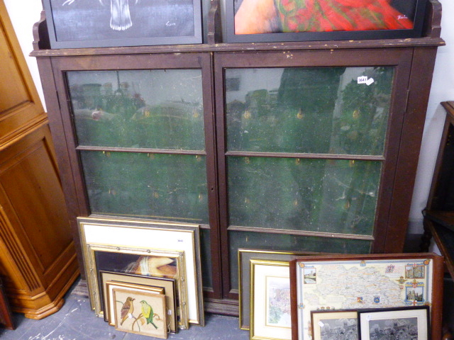 A WALL HANGING DISPLAY CABINET.