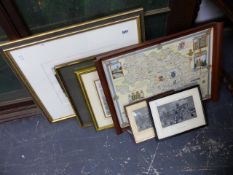 TWO SILK PICTURES AND VARIOUS PRINTS.