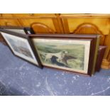 A QTY OF ANTIQUE AND LATER PRINTS AND PICTURES.