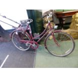 A RALEIGH FIVE SPEED LADIES BICYCLE WITH BROOKS SADDLE.