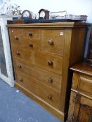 AN ANTIQUE MAHOGANY CHEST OF DRAWERS.