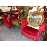 A PAIR OF ART DECO ARMCHAIRS AND ONE OTHER.
