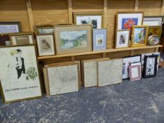 A LARGE QTY OF ANTIQUE AND LATER PRINTS AND PICTURES,ETC.