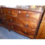 A 19th.C.MAHOGANY CHEST OF DRAWERS