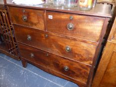 A 19th.C.MAHOGANY CHEST OF DRAWERS