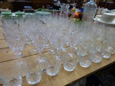 A QTY OF CUT AND OTHER GLASSWARES.