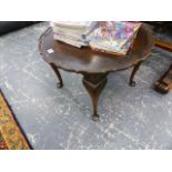 A MAHOGANY PIE CRUST TOP OCCASIONAL TABLE.