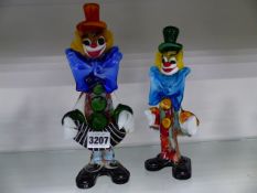 TWO VENETIAN GLASS CLOWN FIGURES