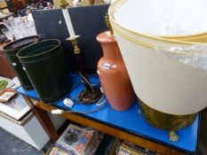 TABLE LAMPS AND WASTE BINS.