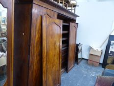 A GOOD VICTORIAN FLAME MAHOGANY COMPACTUM WARDROBE.