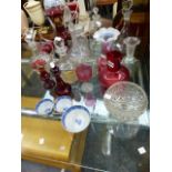 A QTY OF VARIOUS CUT GLASSWARES,ETC.