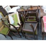 A SET OF EIGHT REGENCY STYLE DINING CHAIRS.