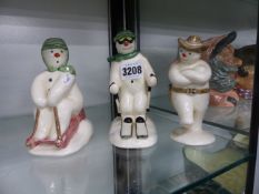 THREE ROYAL DOULTON SNOWMAN FIGURES