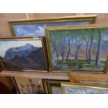 TWO OIL PAINTINGS BY EDITH VALE AND ONE OTHER.