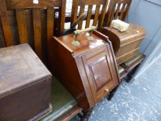 A VICTORIAN COAL PURDONIUM AND TWO SEWING MACHINES.