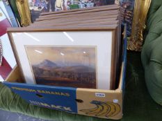 A SET OF UNIFORM FRAMED PRINTS SOUTH AFRICAN SCENES.