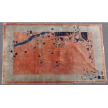 Antique Peking Chinese rug, 11' 5" x 8' 9". Worn.