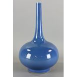 Chinese blue onion shaped vase, 16" H x 9" diameter. Provenance: Fort Lauderdale, Florida estate.