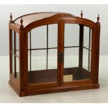 Late 19th/early 20th C. display case, used for an old scale by Industrial Trust Company, cherry/