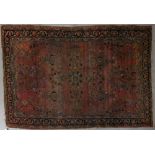 Antique Persian Sarouk rug, 6' 9" x 4' 8".