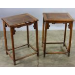 Pair of Chinese hardwood stands, 28" x 15" x 19".